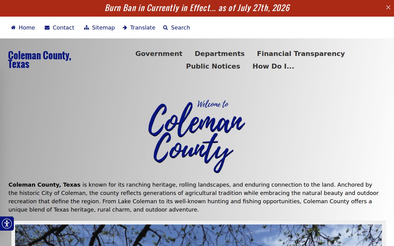 Coleman County courthouse access information for warrant records requests